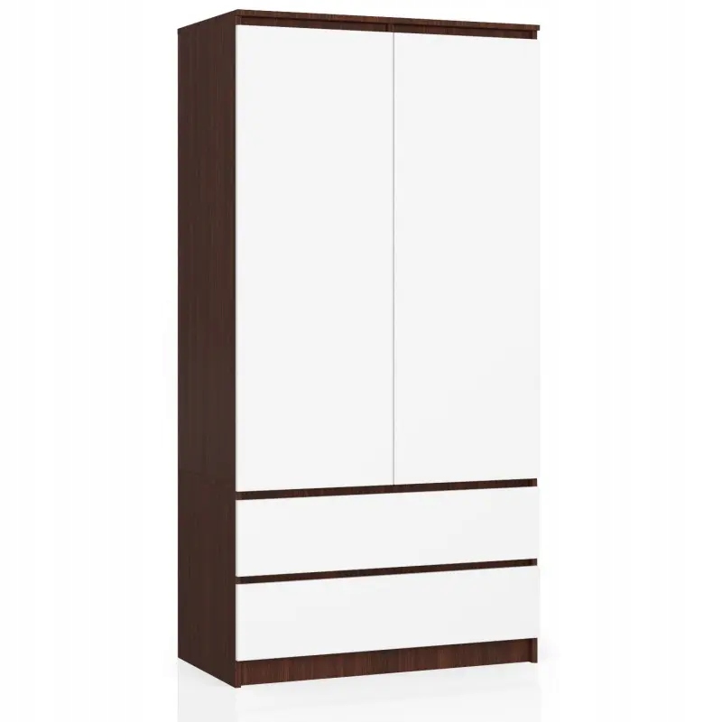 

Szafa Garderoba S 90cm 2D 2SZ Wenge Biała