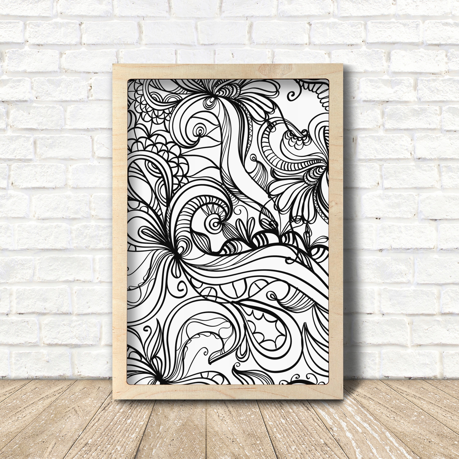 Obraz v rámu Eko Ornament květiny vzor 35x55 cm