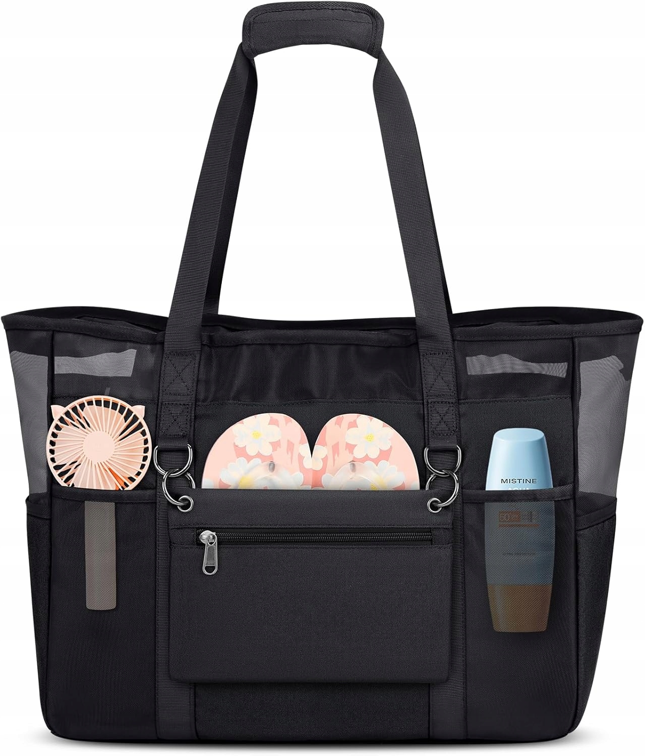 Rainsmore Velká plážová taška XXL Objemná 40L Voděodolná Skládací Černá