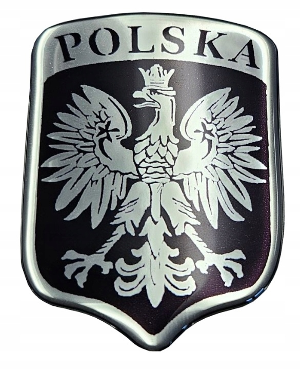 Naklejka na samochód 3d niklowana z żywicą Polska Godło Orzeł