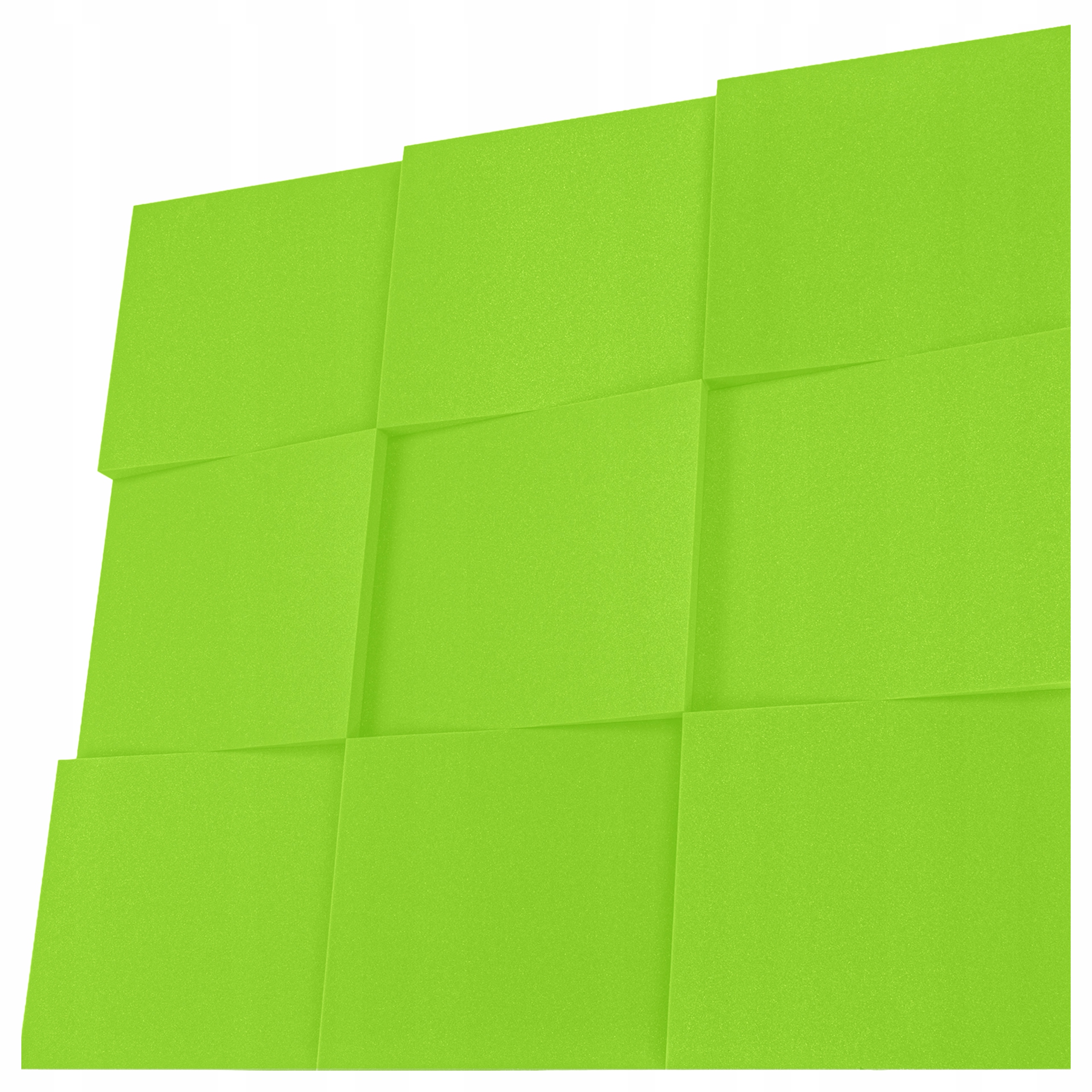 Zelený akustický panel 3D šikmý klín 50x50x5 cm do pokoje streamera