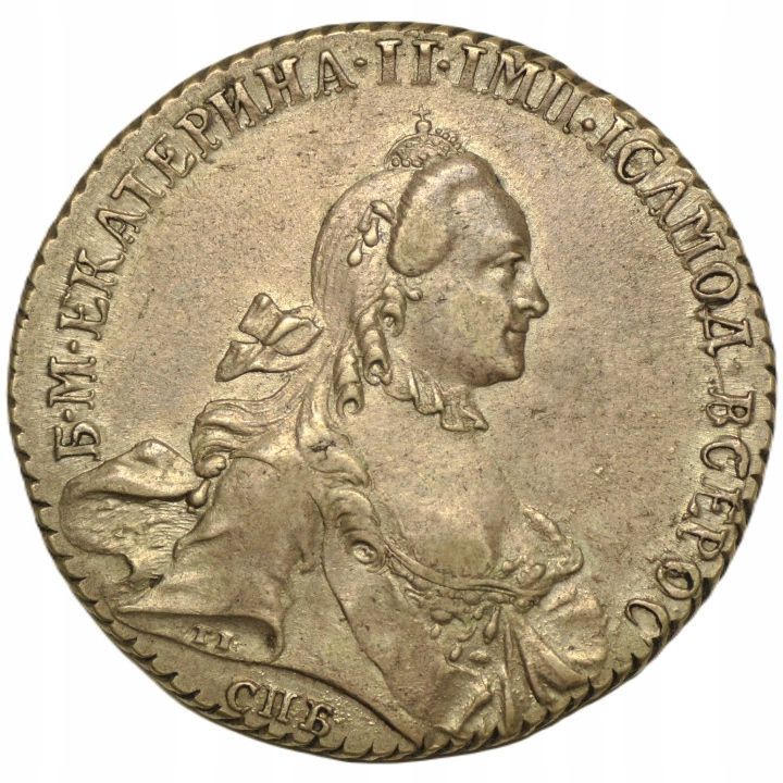 Rosja: Katarzyna ll. Rubel СПБ-СА Srebro 1764 (stan 2+)