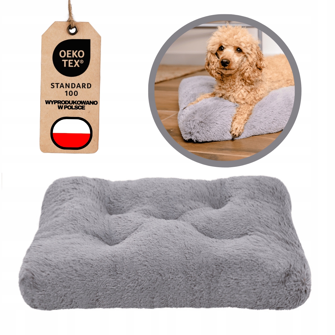 Levně Mimiko Pets Pelíšek Shaggy obdélníkové L 65x45 cm šedé