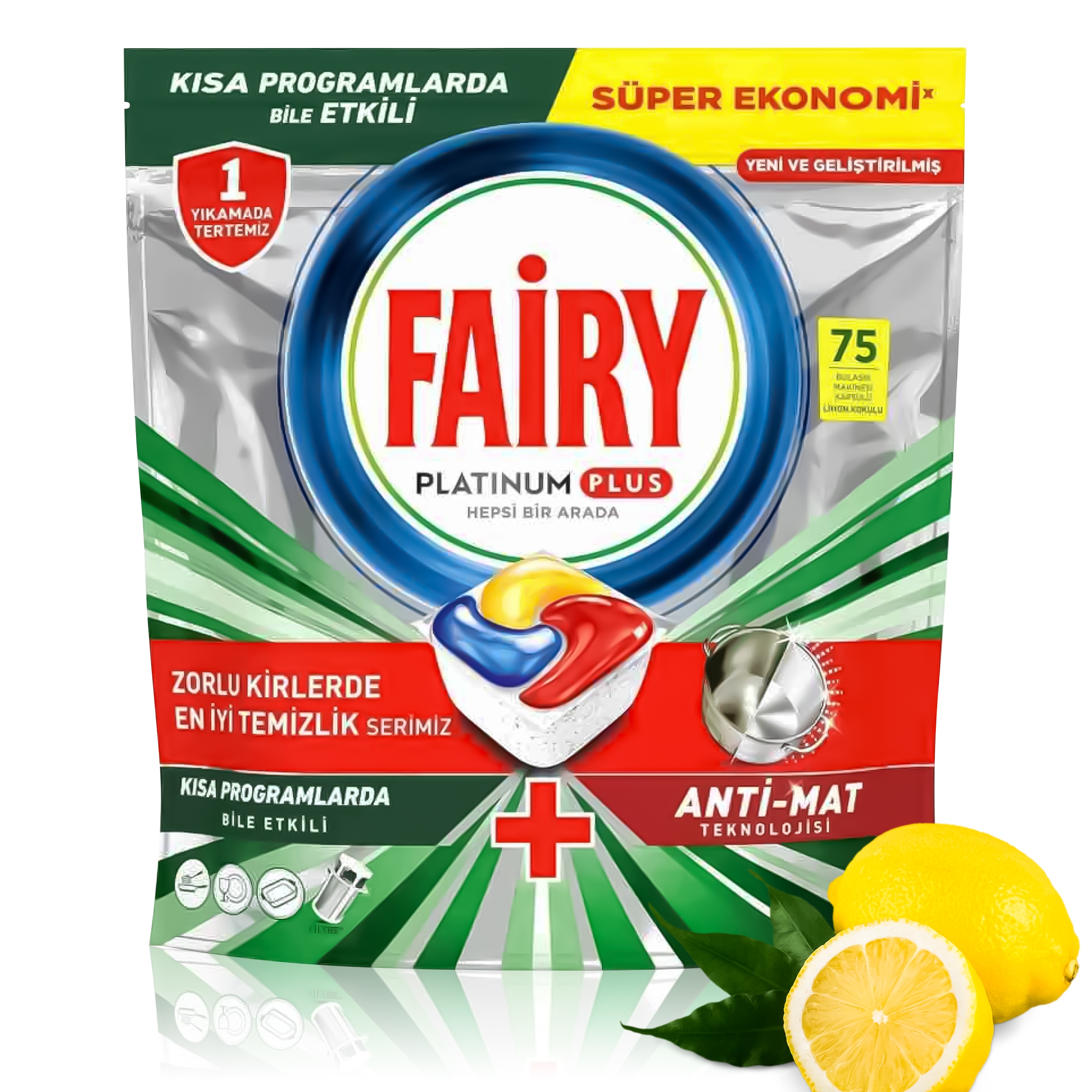 Levně Kapsle do myčky nádobí Fairy Platinum All in One Plus 75 Kusů