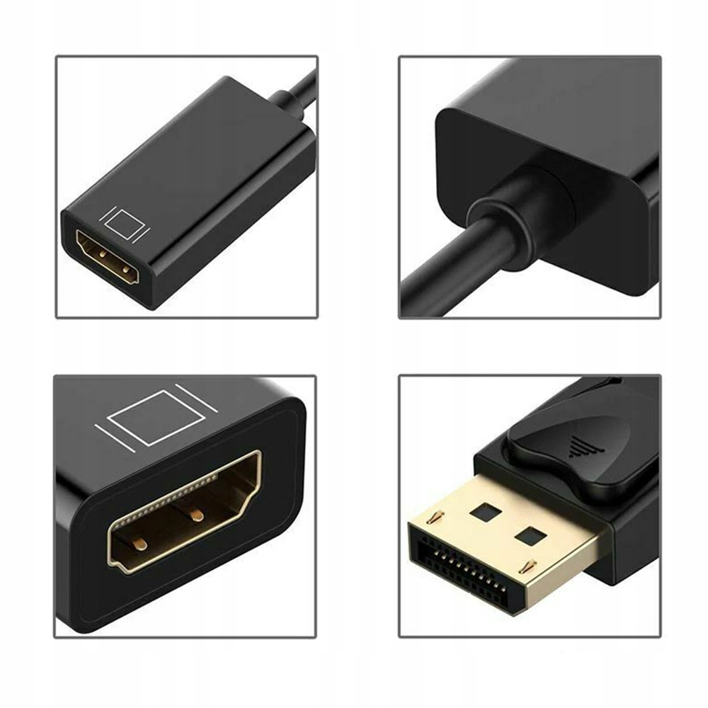KABEL ADAPTER PRZEWÓD PRZEJŚCIÓWKA PRZELOTKA DISPLAYPORT DP DO HDMI 4K 25CM Zastosowanie Video