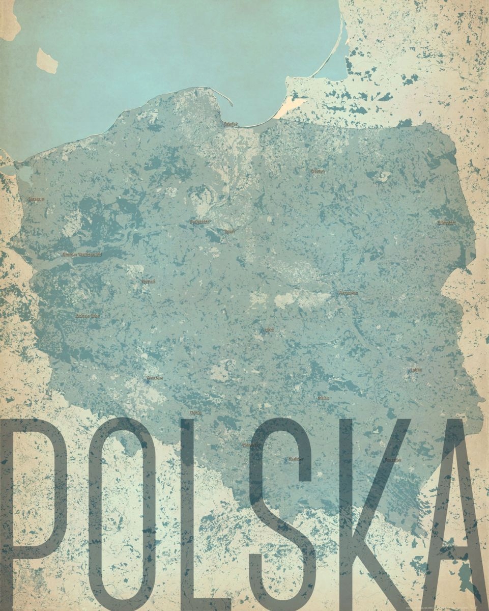 

Polska Artystyczna mapa Plakat na ścianę 40x50 cm