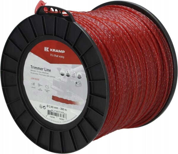 Žací struna Ø 2.65 mm 360 m, kroucená, tichá, červená Kramp NL27360TCKR
