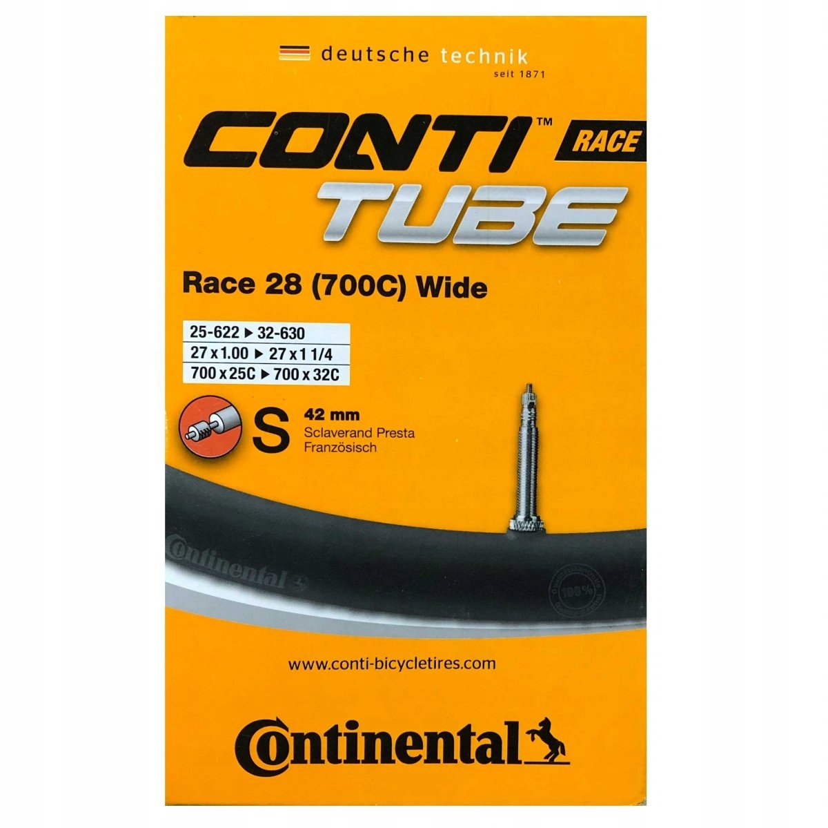 Dętka Continental Race 28 Training 42mm [25-622->32-630]