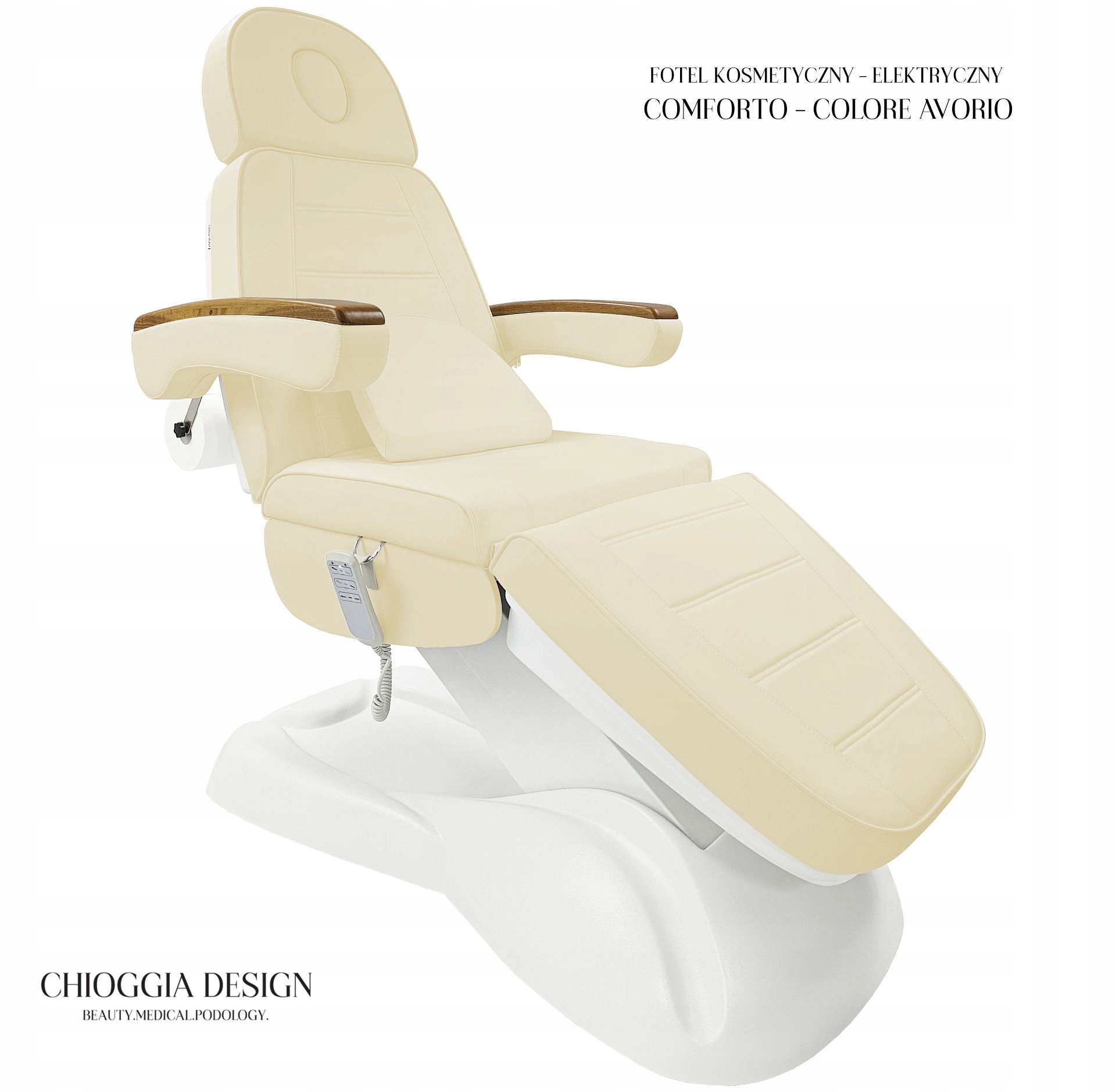 Chioggia Design Elektrické kosmetické křeslo Comforto Slonová kost Avorio