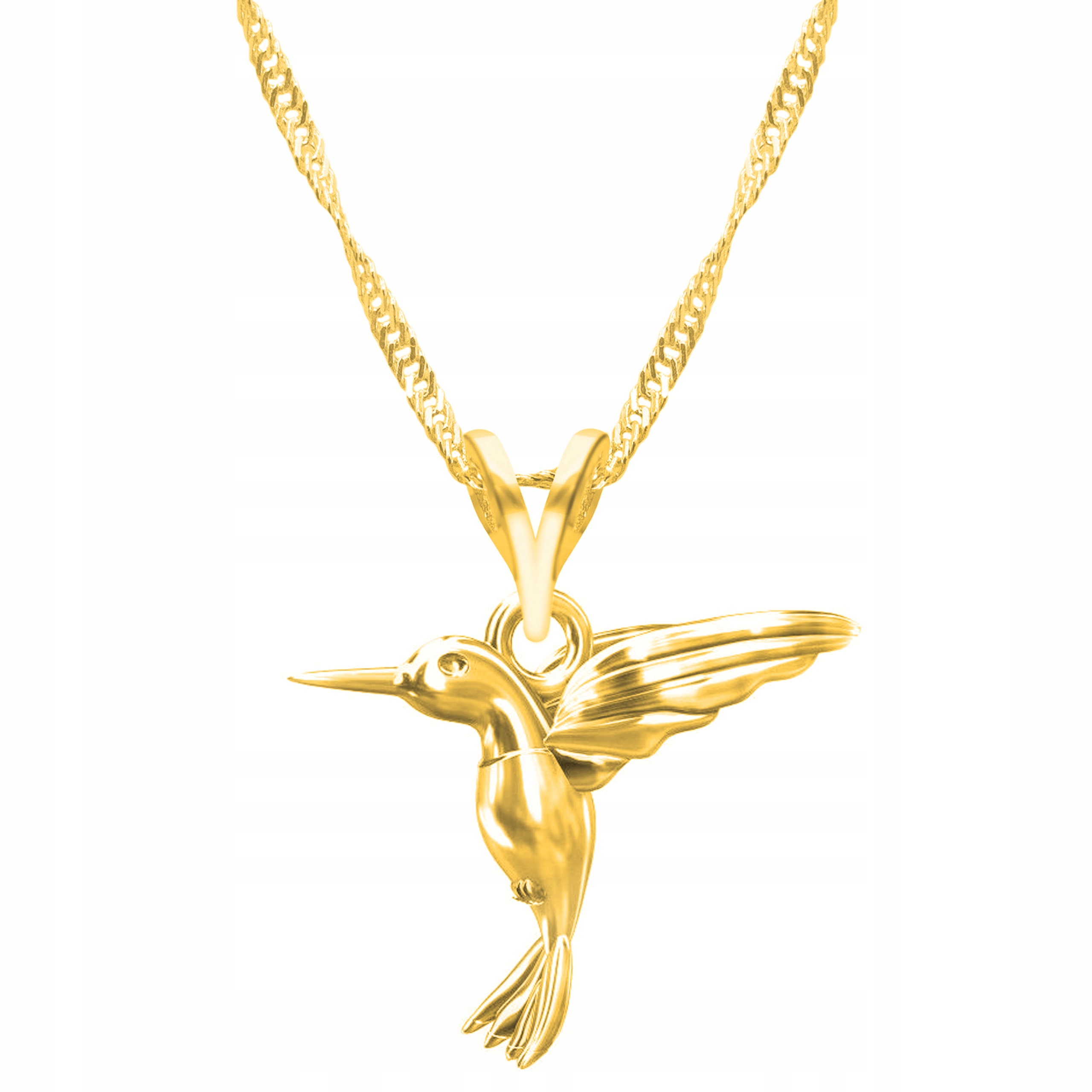Řetízek zlatý náhrdelník 925 Kolibřík Pták
