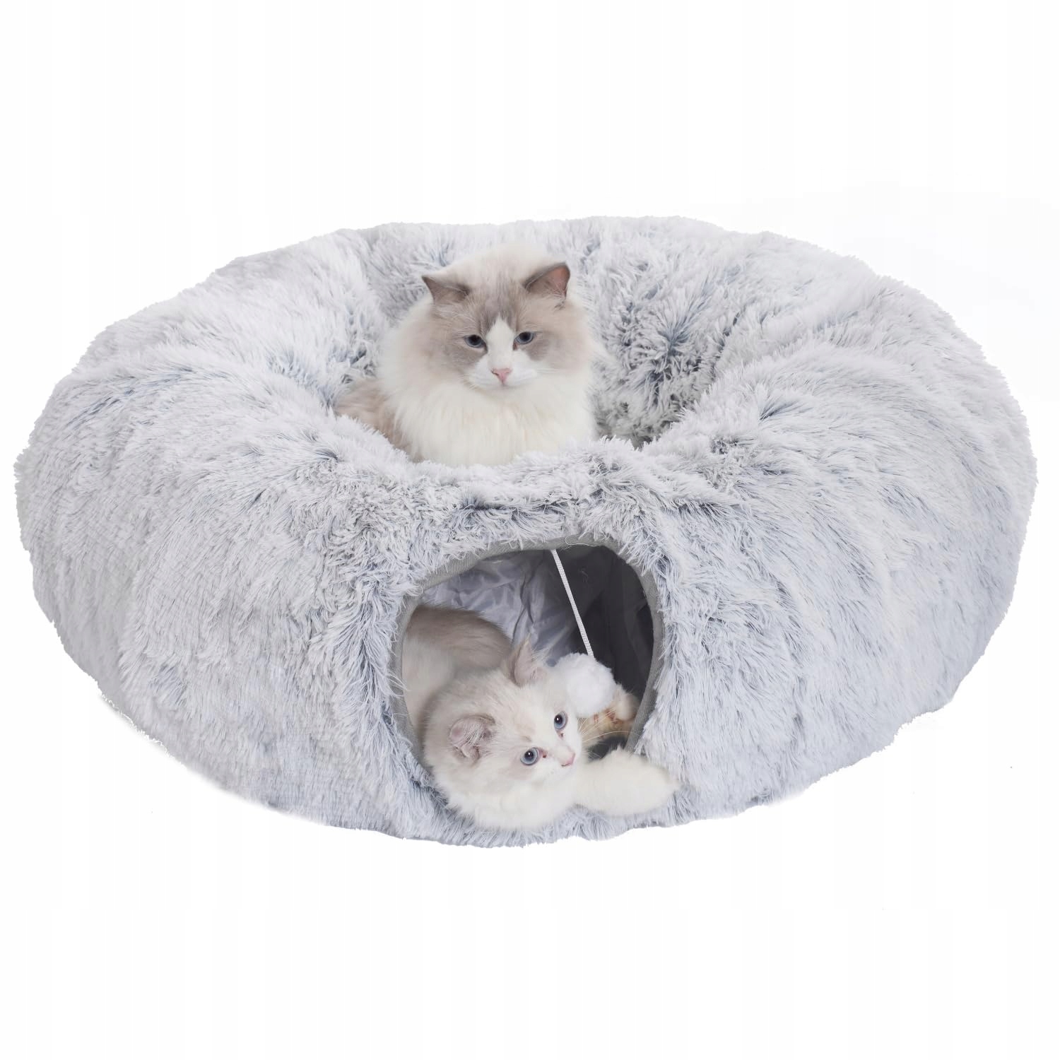 Levně One Pets-top Šedý tunel pro kočky, Měkký Šedý XXL Ultra Měkký 180 x 25cm