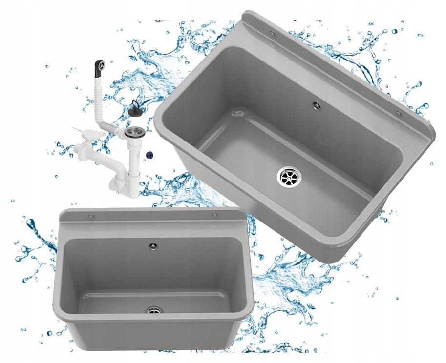 Ekonomická komora Hluboký Dřez technické pro prádelnu Large šedá Sifon