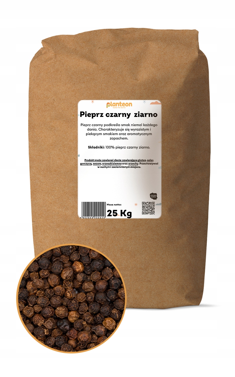 Pepř černé zrno 25 kg