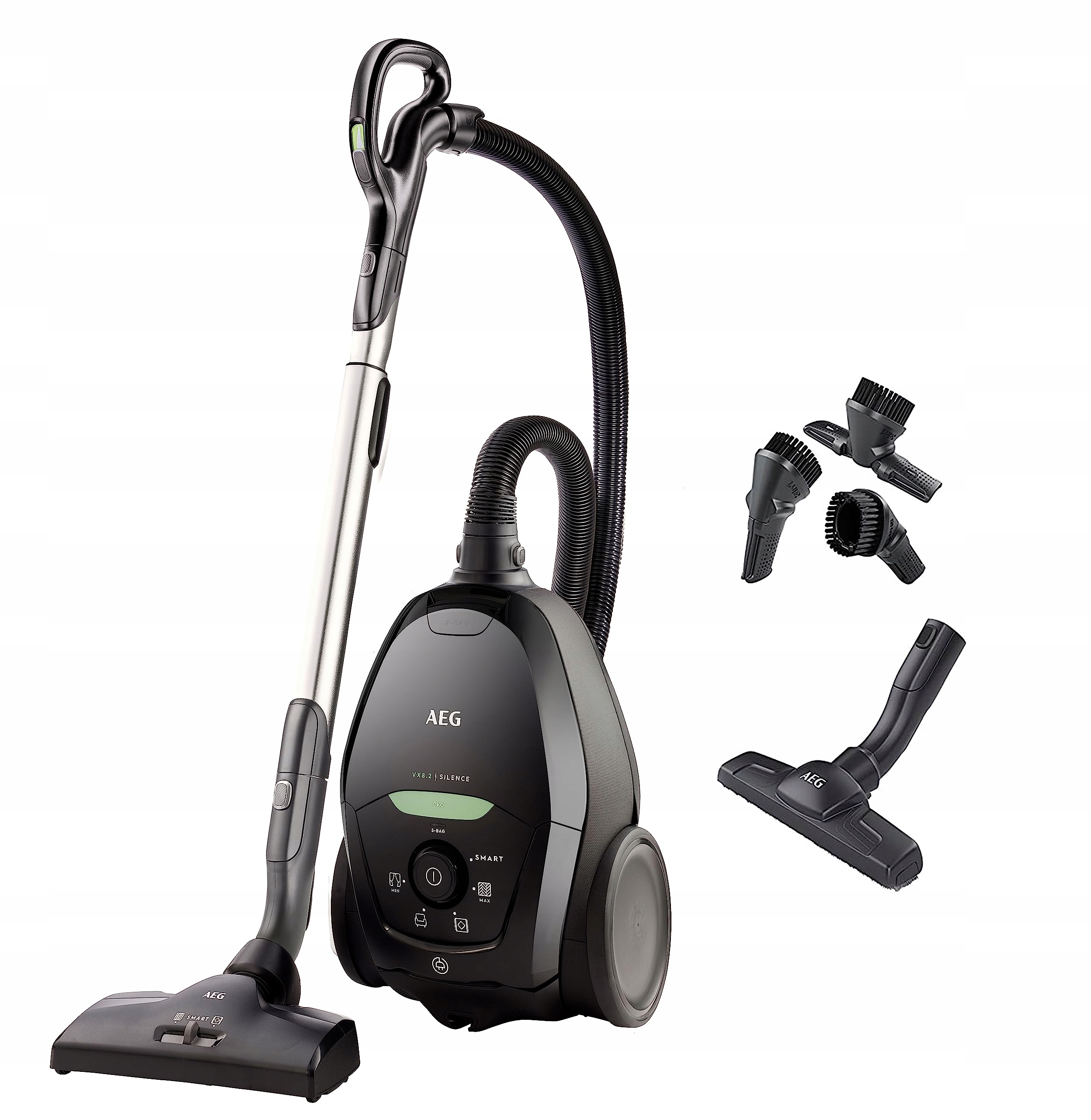 Aeg Vreckový vysávač 600 W, tichý chod, čierny, VX82-1-ÖKO