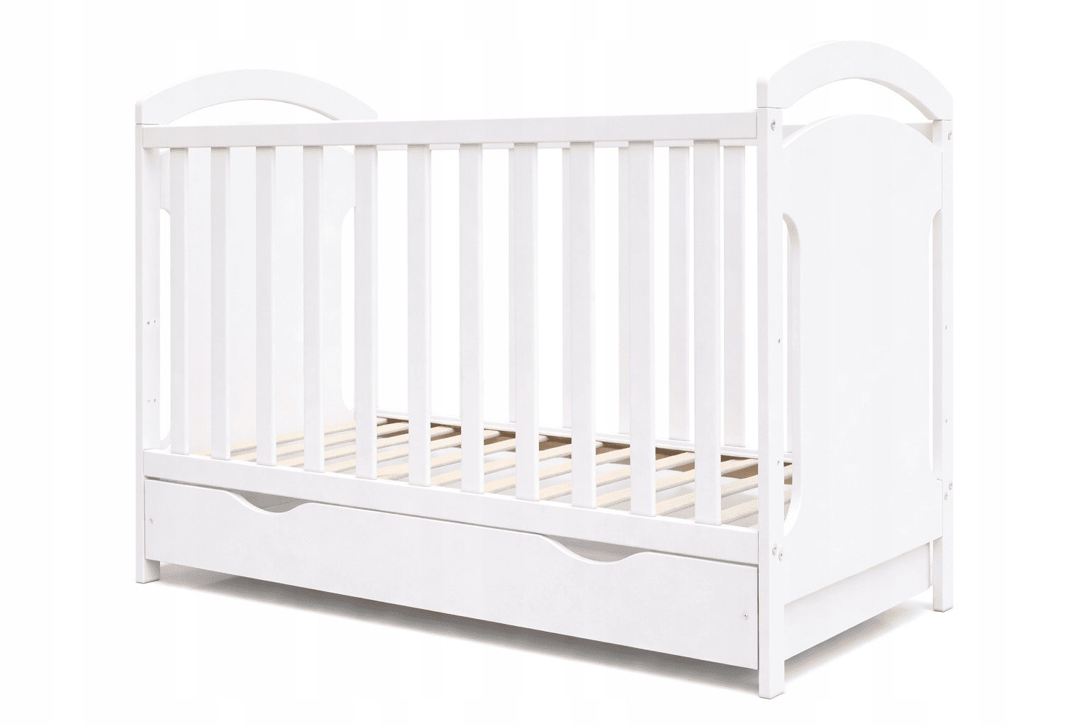 Dětská kojenecké Adaś2 bílá s šuplíkem a kousátky 120x60 Eu norma