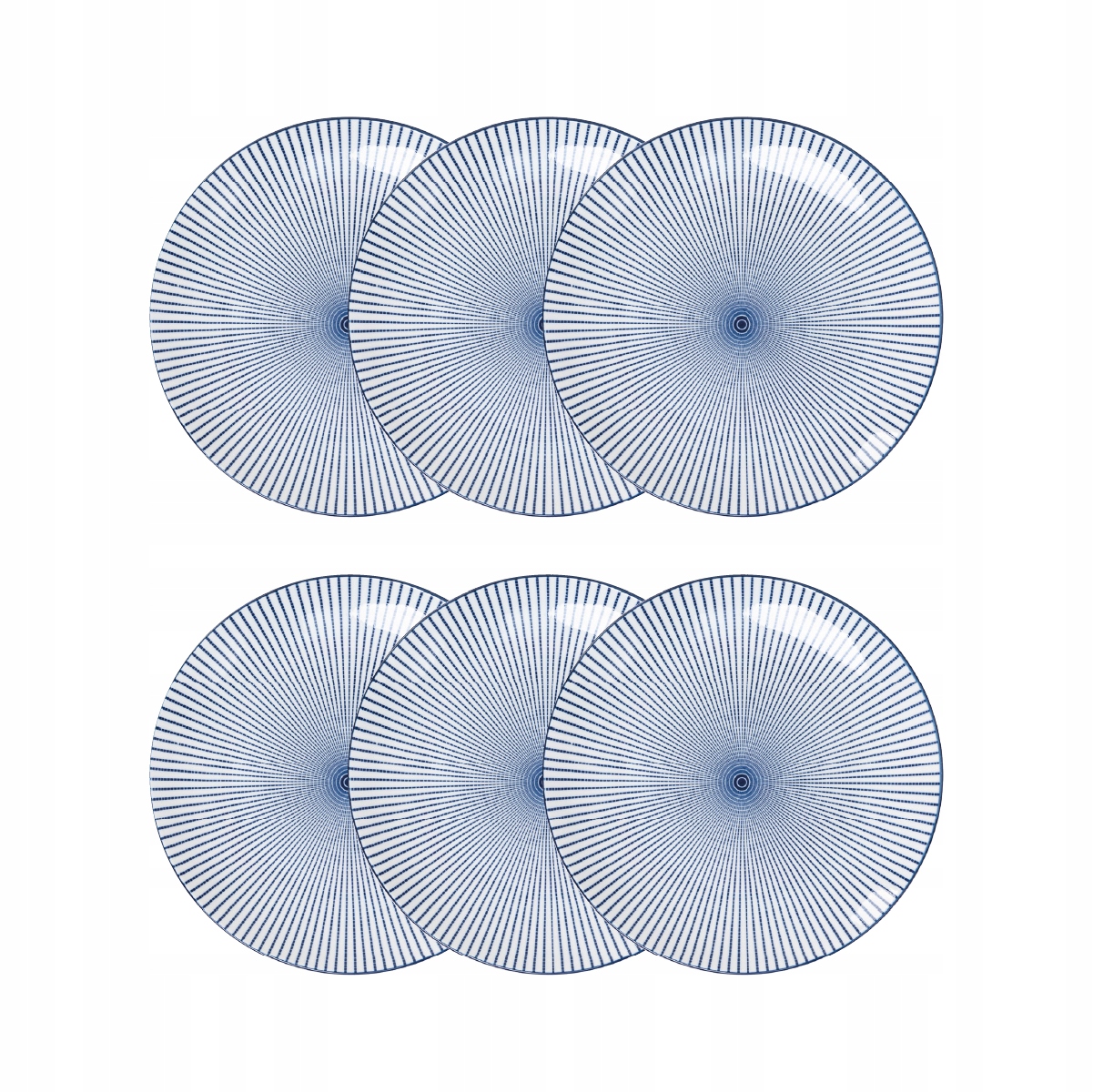 Sada 6 x dezertní talíř Navia tmavě modrý s hnědým okrajem 19 cm Homla