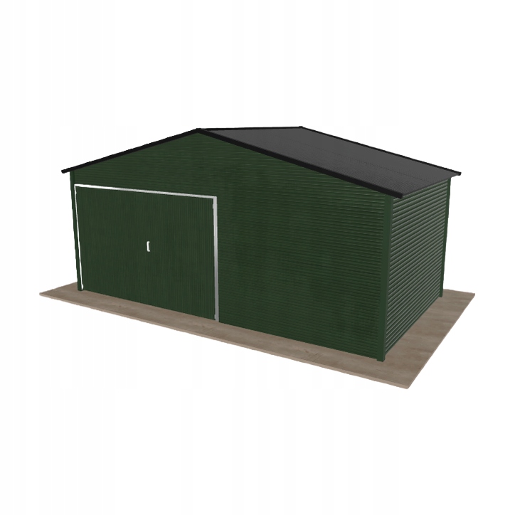 Plechová garáž 5.5 x 3 m jednopolohová, dvouspádová, zelená