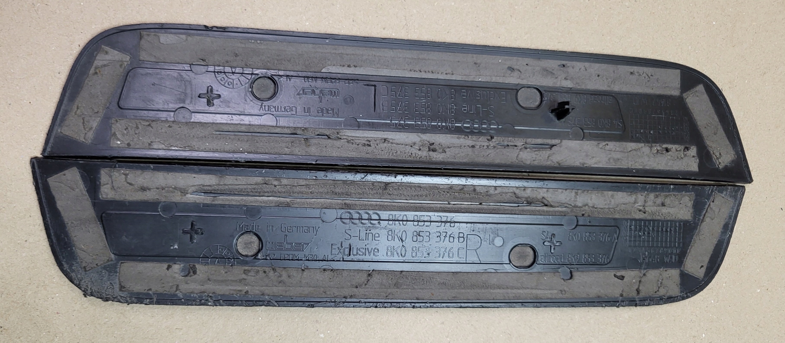 moulding cap threshold rear AUDI A4 B8 8K 8K0853376B 8K0853375C OE EU