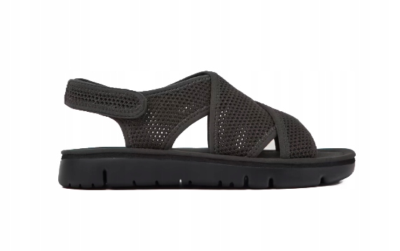 Camper Šedé Ažurové Sandály Na Plochém Podpatku Se Suchým Zipem 40 6_A