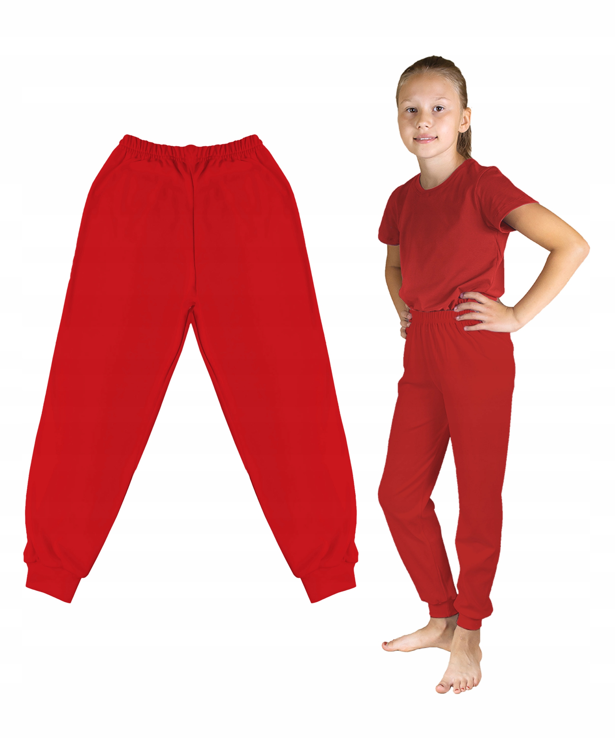 

Spodnie Luźne Długie Bawełna 100% Dres Sport 140CM