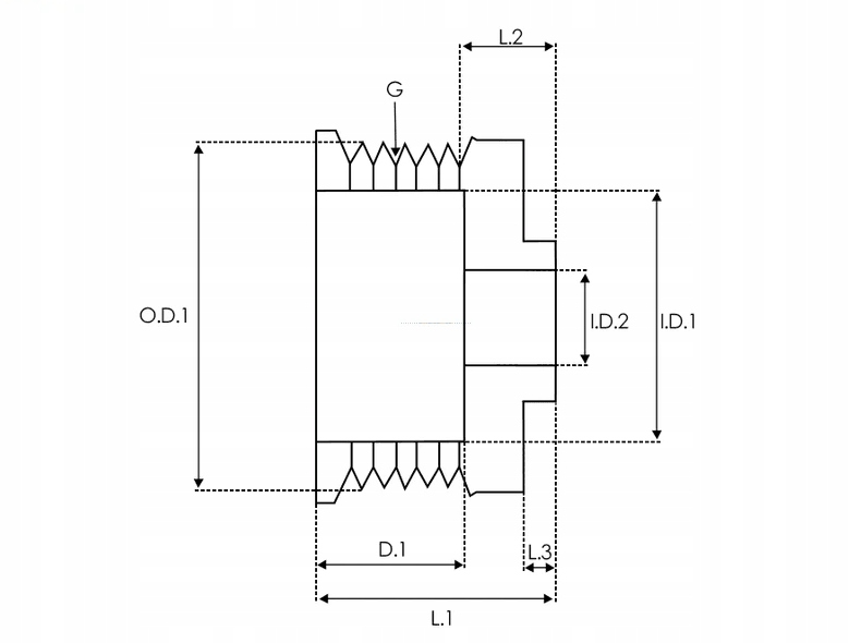 AP0066S Koło pasowe alternatora Bosch 6 rowkowe Numer katalogowy części AP0066S