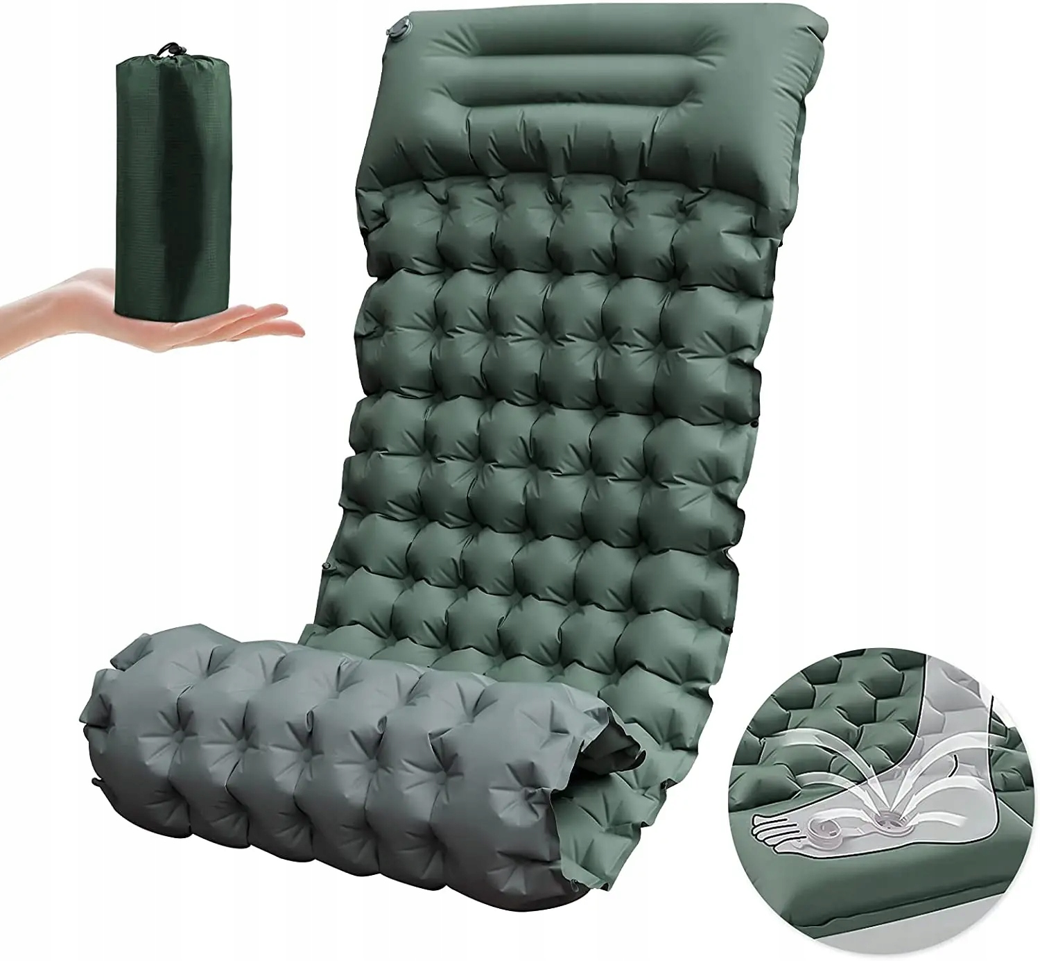 

Materac Mata Turystyczna Z Poduszka Pompka 200×67