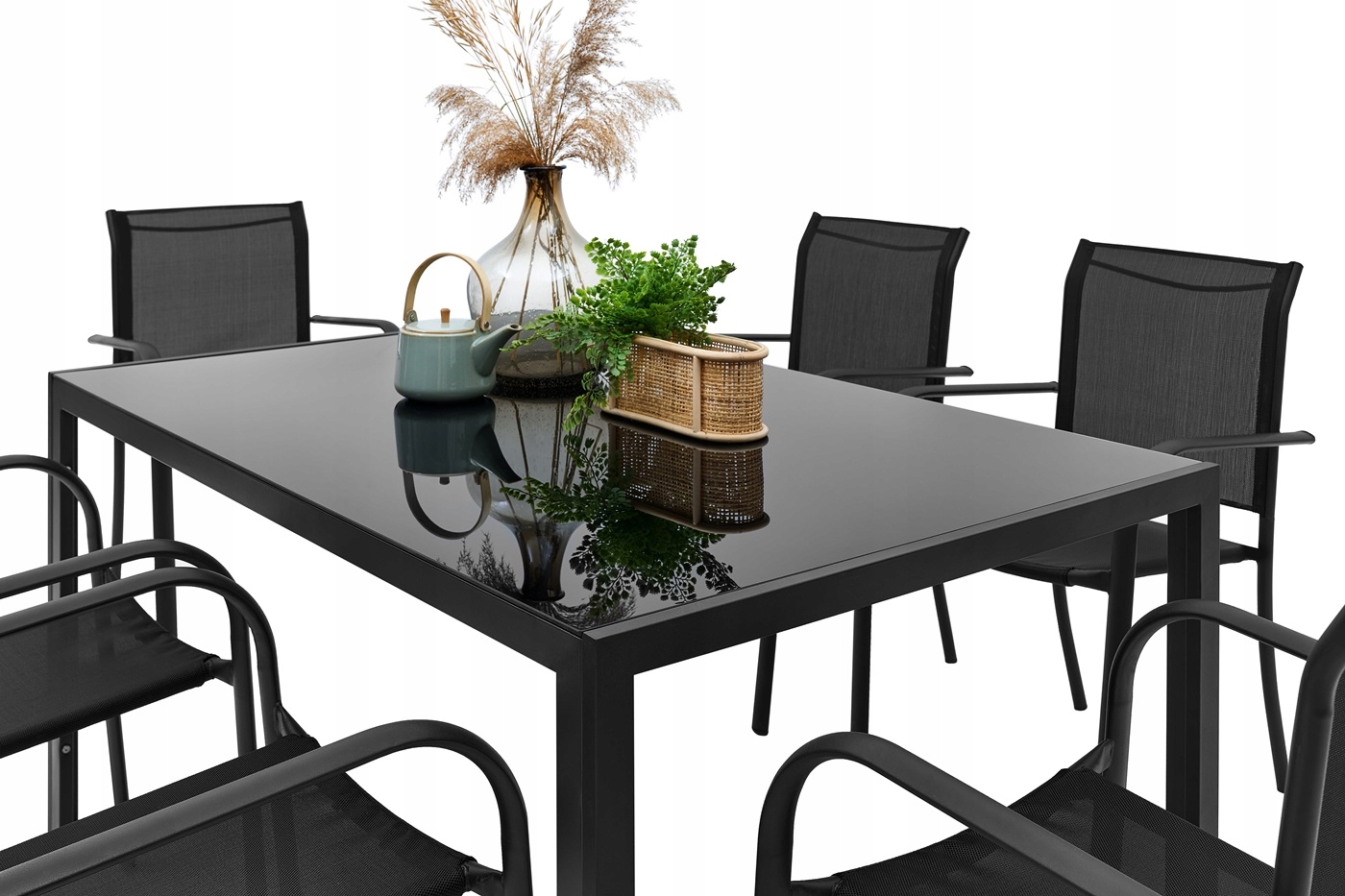 KOMPLET ZESTAW MEBLE OGRODOWE NA ZEWNATRZ 6+1 STÓŁ