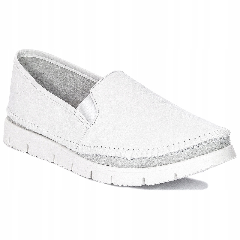 Bílé Kožené Espadrilky Maciejka 03512-26 VEL.36