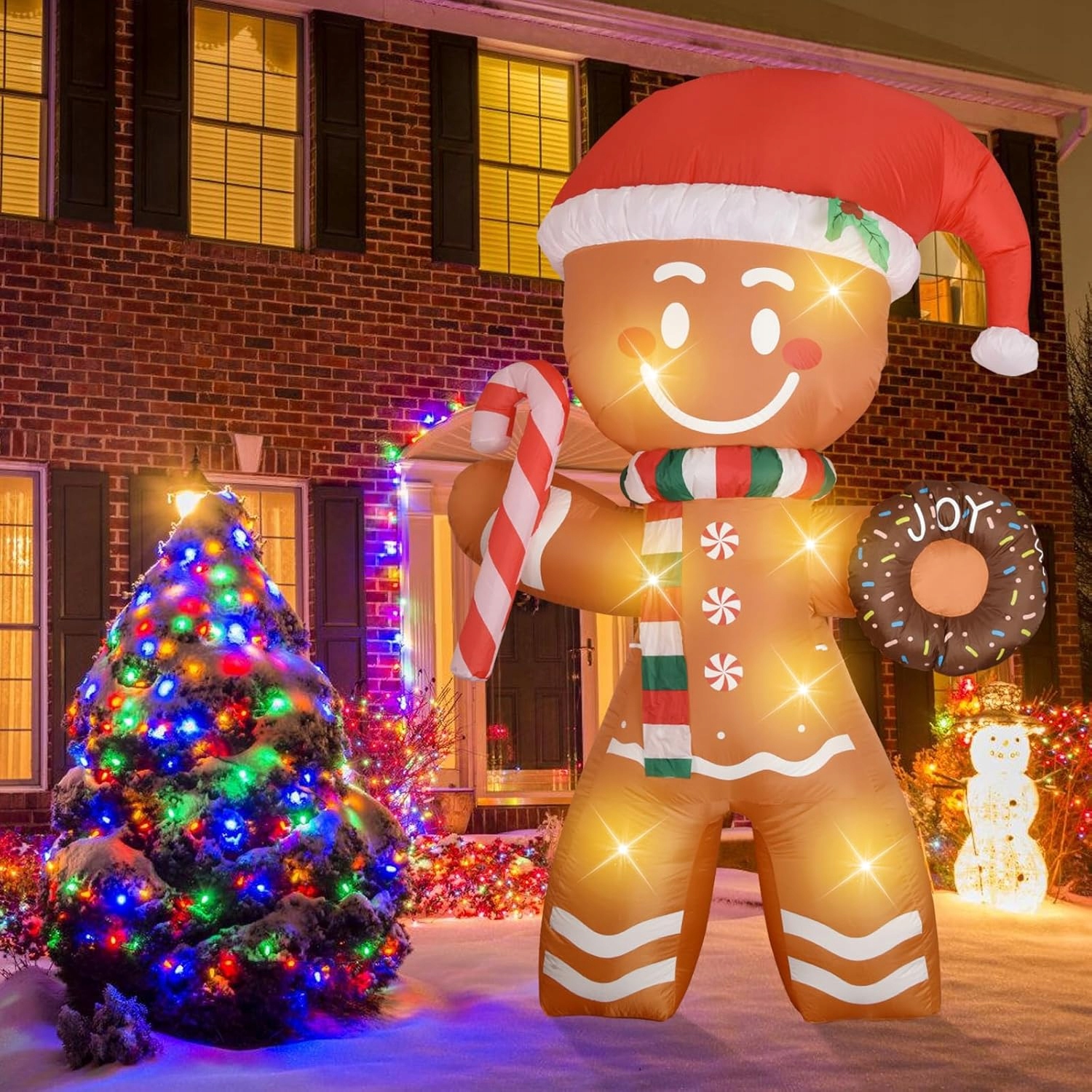 Nafukovací Perníkový Model 2,4 M, Led Svietiaci, Vianočná Dekrocia