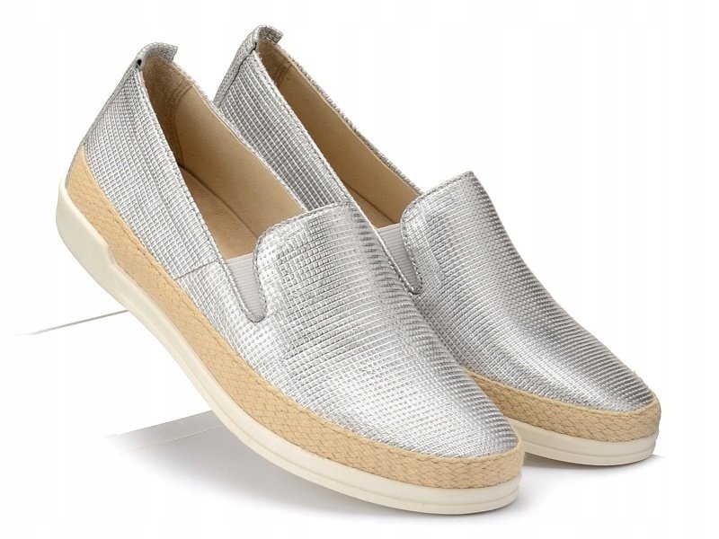 ESPADRYLE CAPRICE 9-24201-20 SREBRNY SLIP-ON 40,5 Marka Caprice