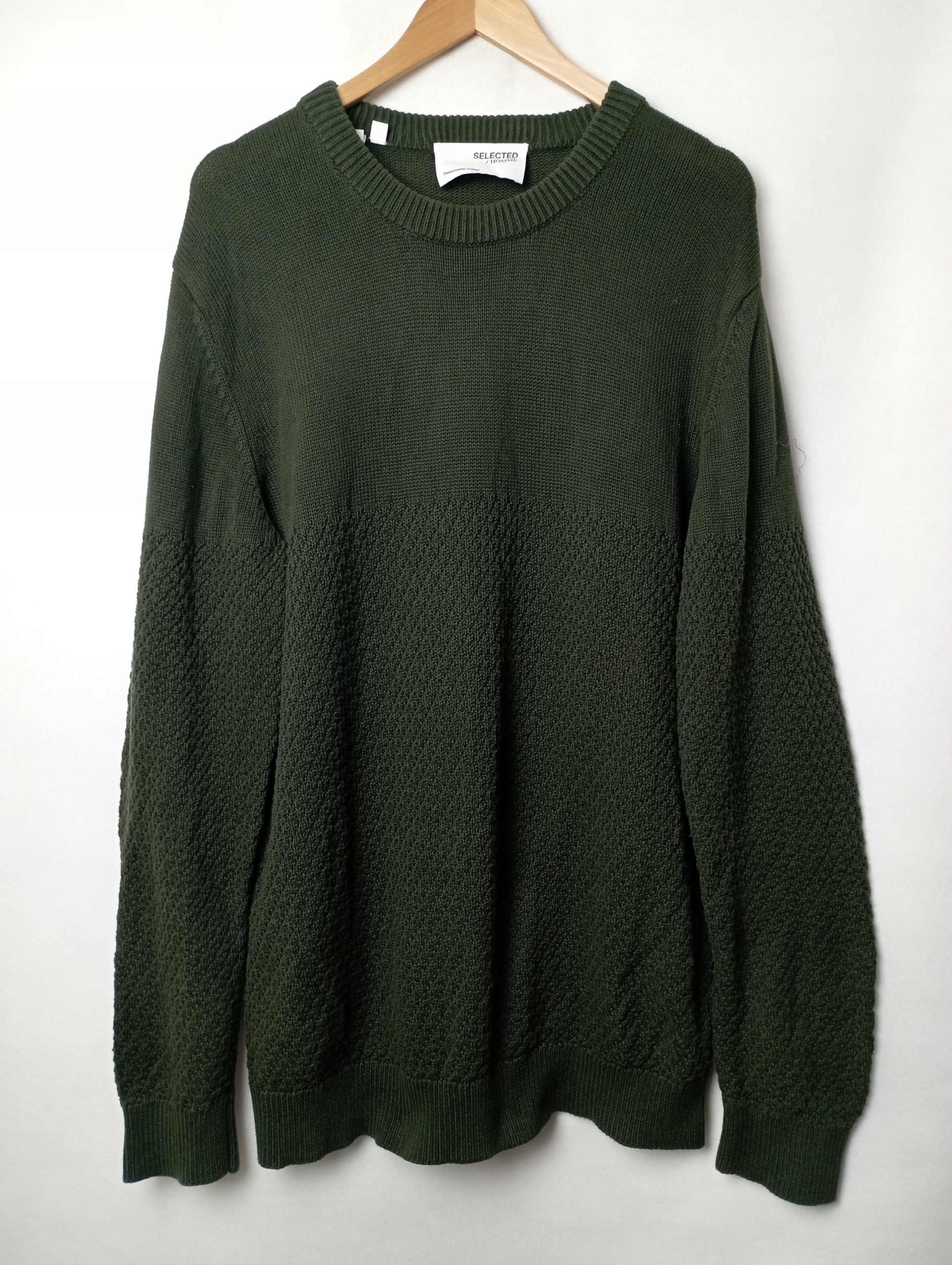ATS sweter SELECTED HOMME bawełna zielony XL