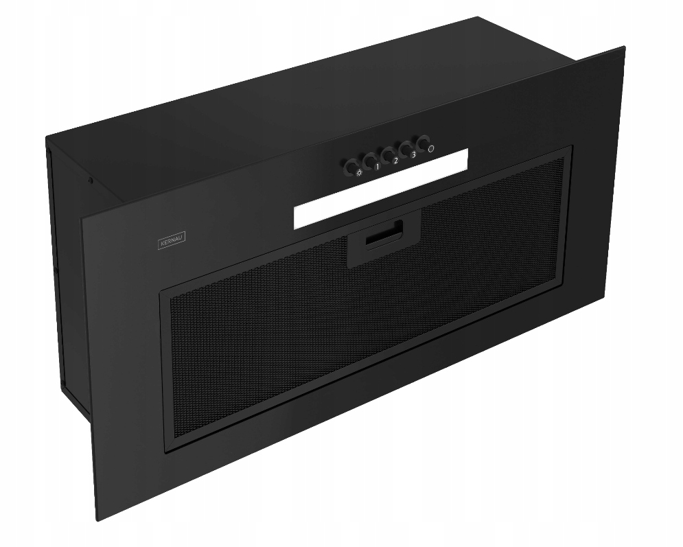 OKAP KERNAU KBHI0160B Glass LED SZKŁO CZARNY 60CM