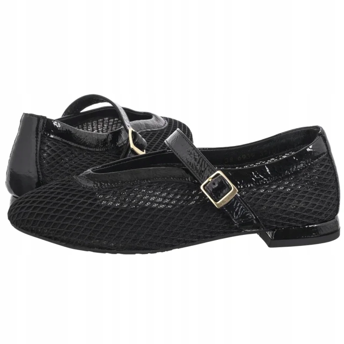 Dámské boty Ažurové Polobotky Baleríny Maciejka Černé 06939-01/00-0