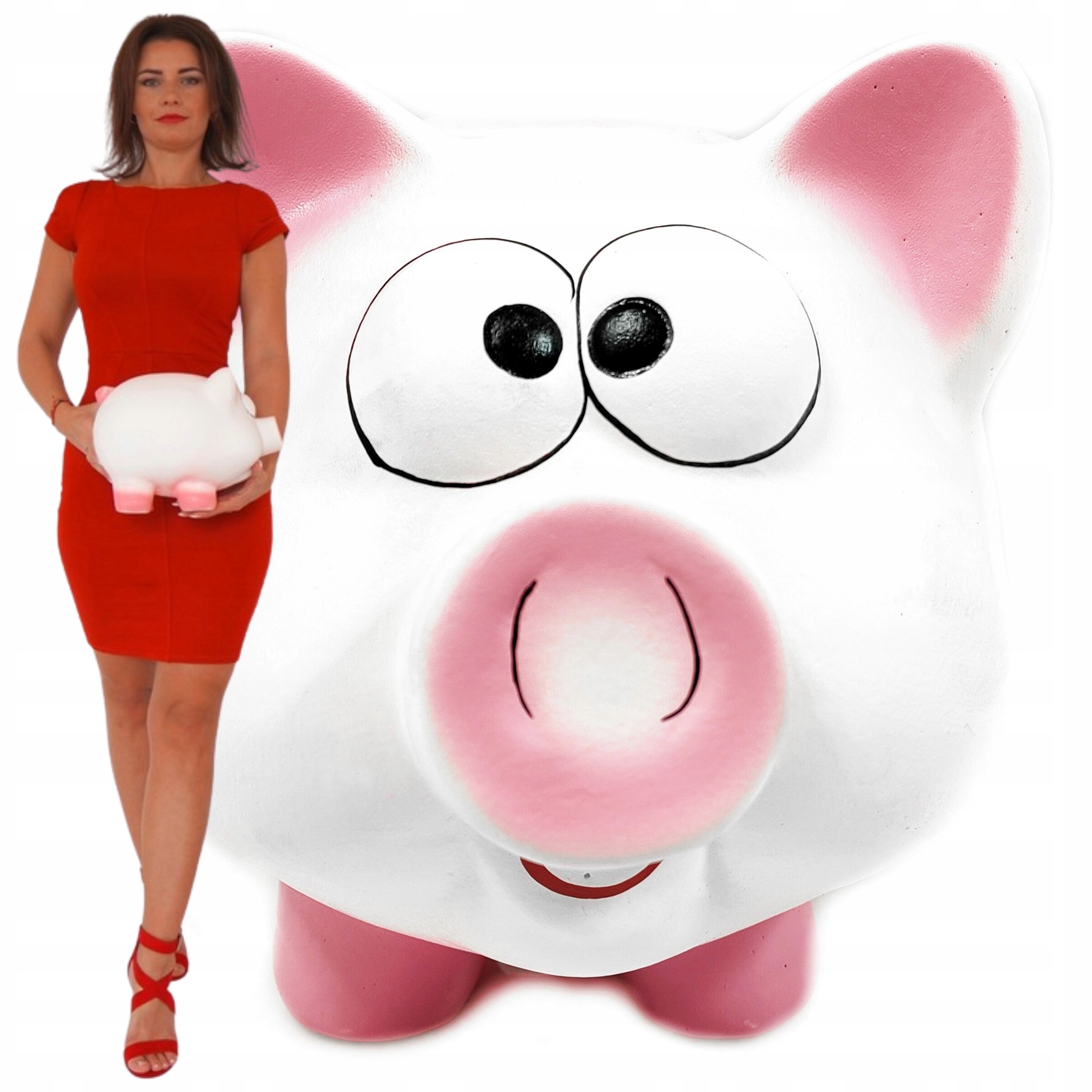 Bílá pokladnička Velká XXL k rozbití Bez Otevření keramická Tradiční