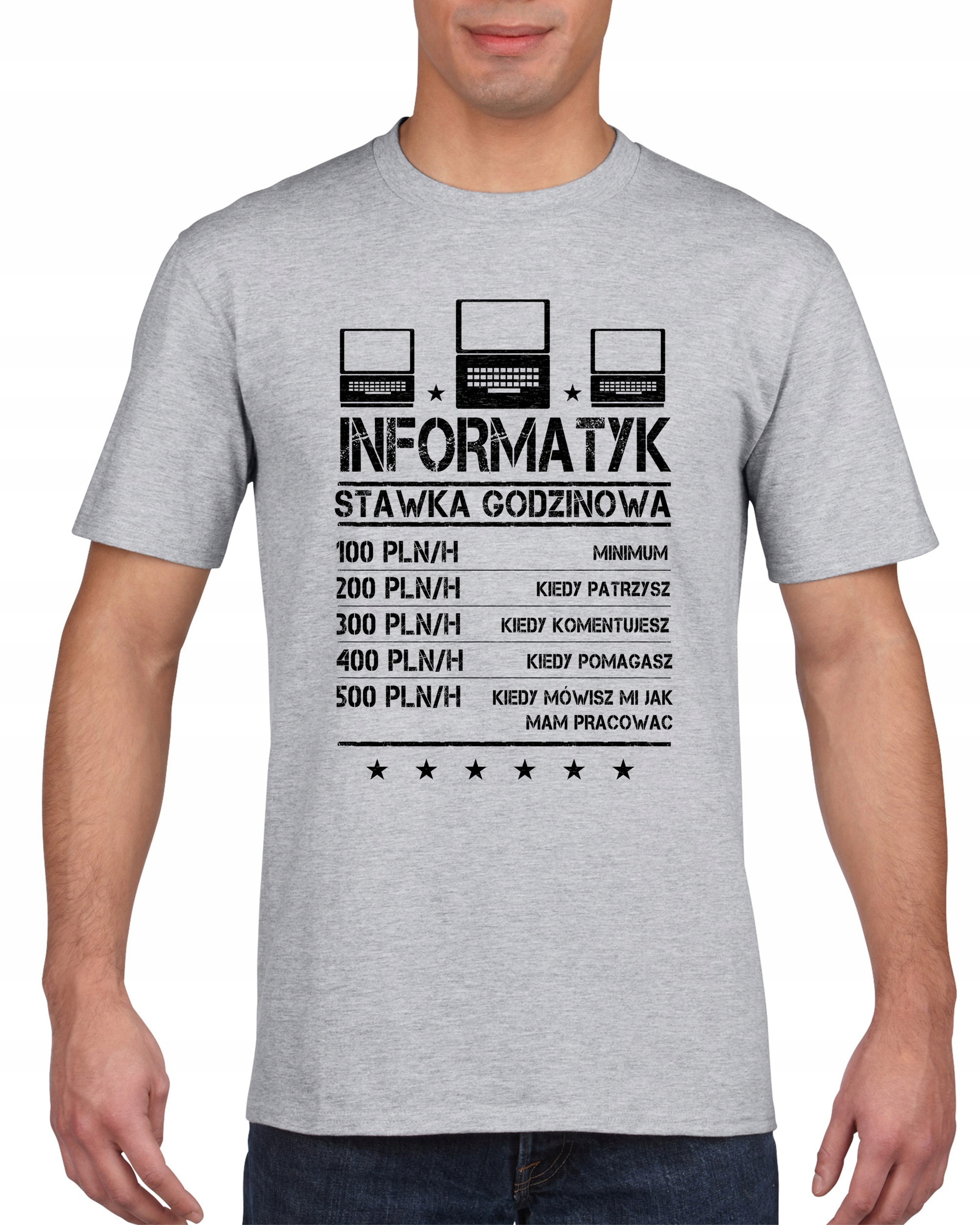 

Koszulka męska Informatyk stawka godzinowa M