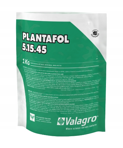 

Nawóz Plantafol 5-15-45 1 kg zawartość potasu 45%