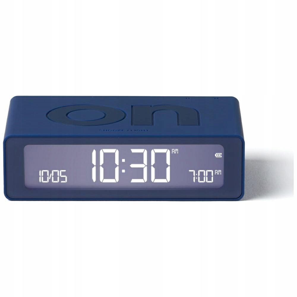 Oboustranný budík Lexon Flip Mini s Usb-c akumulátorem, malý, modrý
