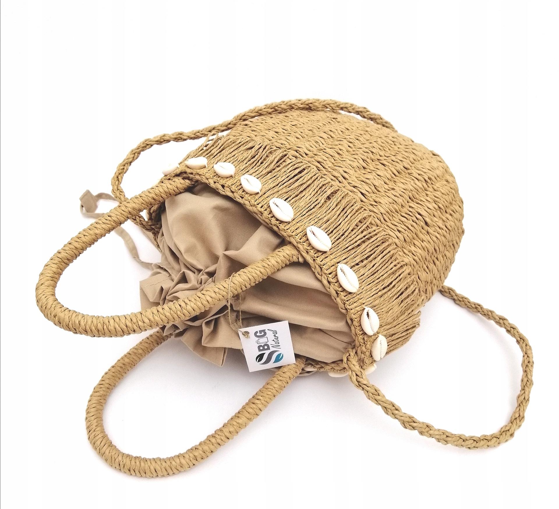 Torebka koszyk rafia z muszelkami Płeć kobieta