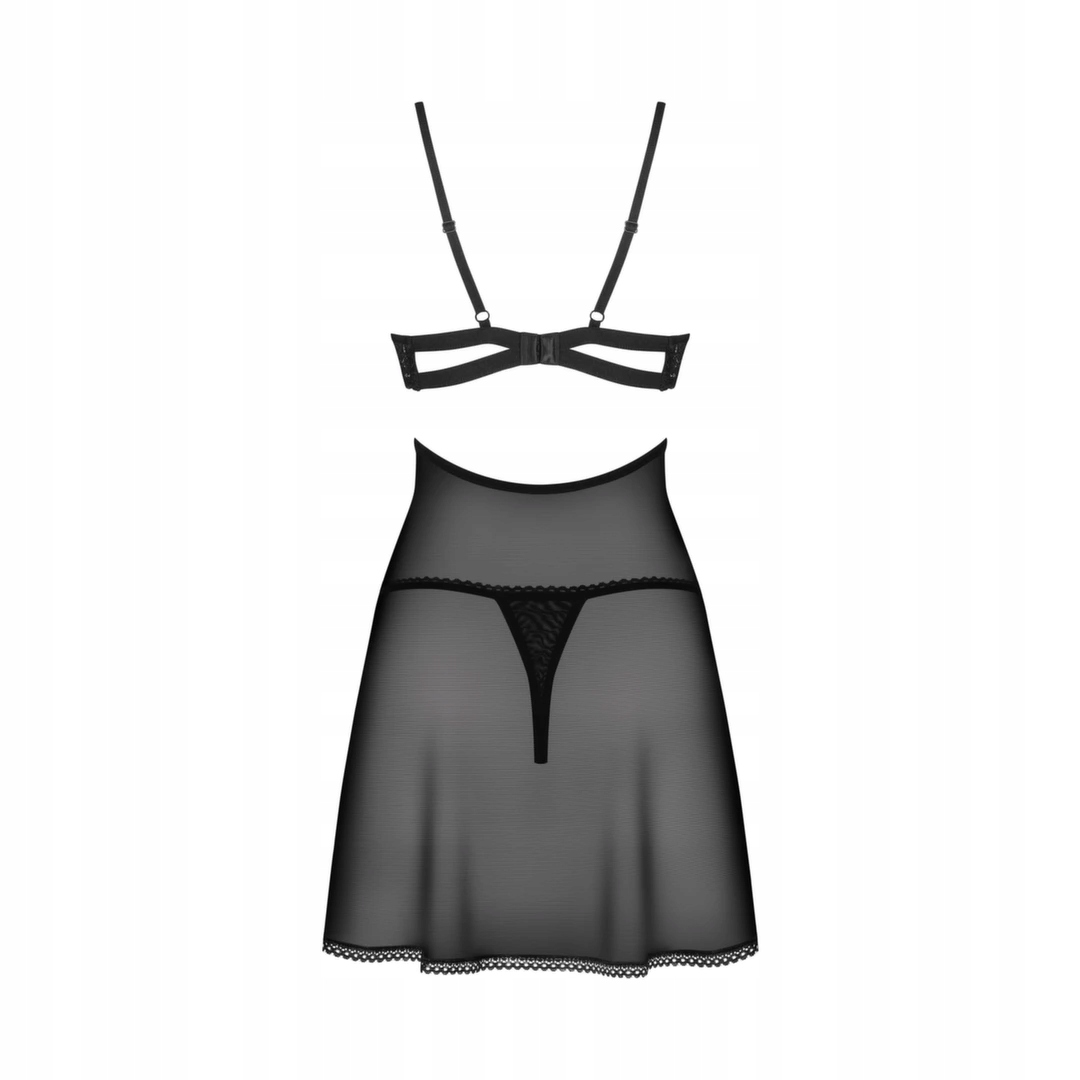 Obsessive Nutris Babydoll Xs/s černá krajková tričko tanga