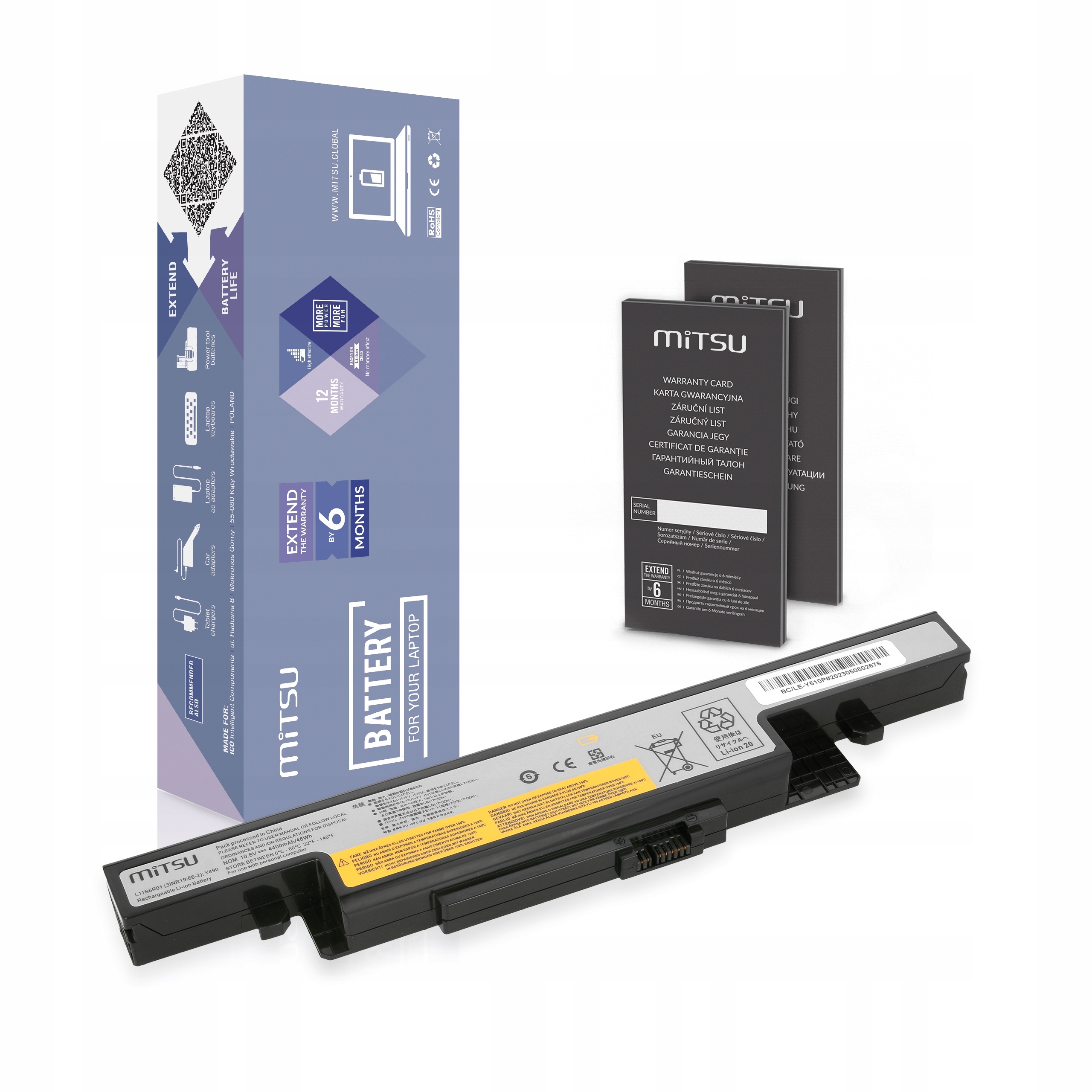 Bateria L11S6RO1 do Lenovo IdeaPad Y400N Y490 Y490P Y500 Y510P Y590P