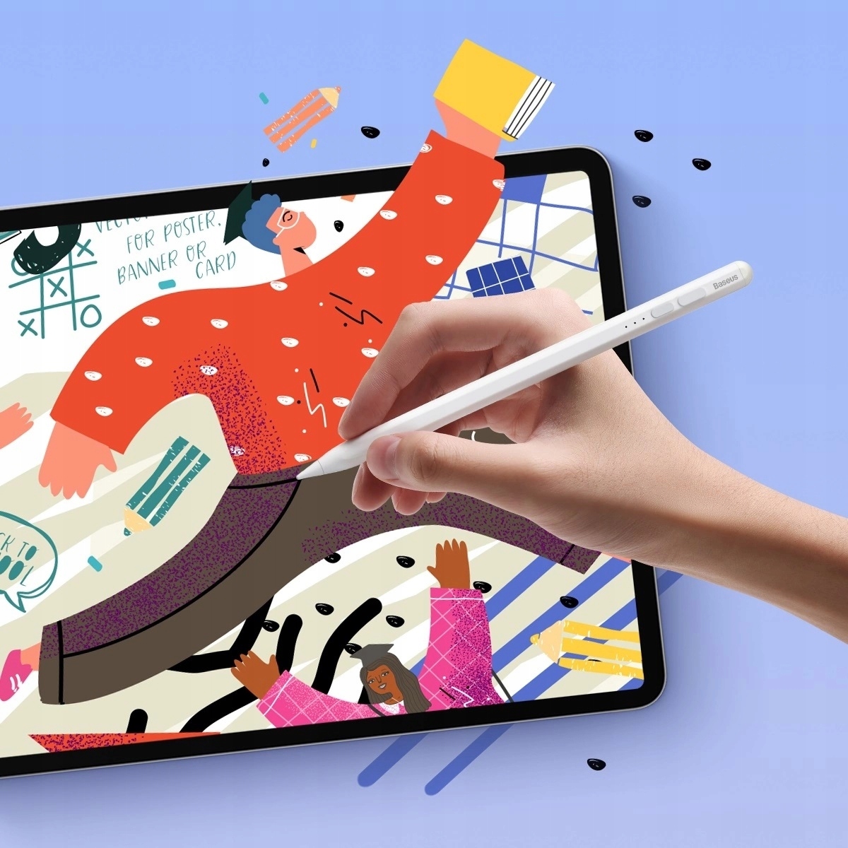 Baseus Rysik Pencil USB-C Magnetyczny do Apple iPad Pro 11 13 M4 2024 Kolor biały