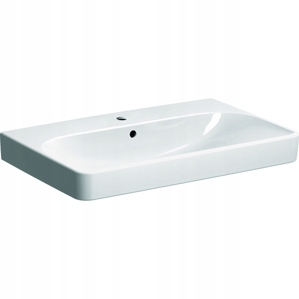 Umywalka Smyle Square B75 cm, H16.5 cm, T48 cm, z przelewem, z otworem