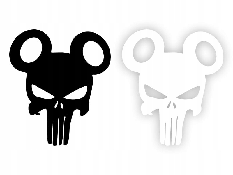 Mickey Mouse PUNISHER - Naklejka na samochód na auto KOLOR