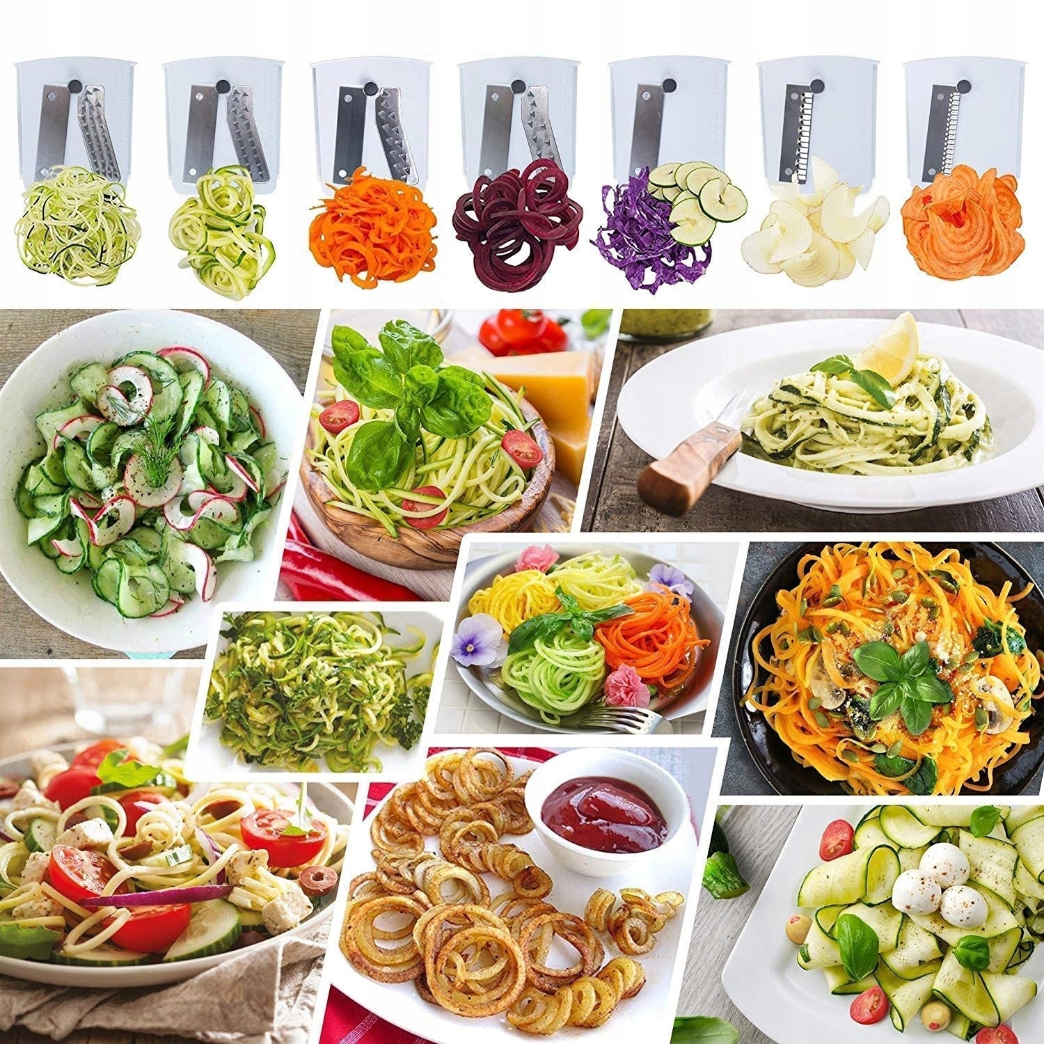 KRAJALNICA SZATKOWNICA SPIRALNA TARKA WARZYW 10W1 Stan opakowania oryginalne