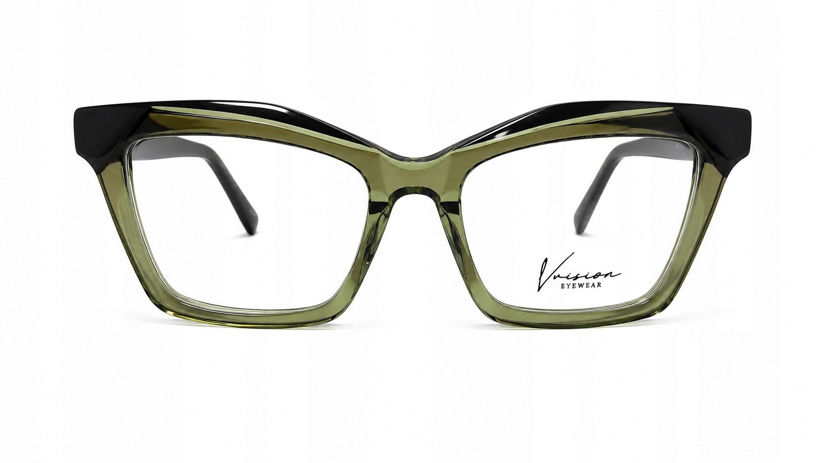 Oprawki okulary VVision VV 268 a damskie transparentne zielone kocie