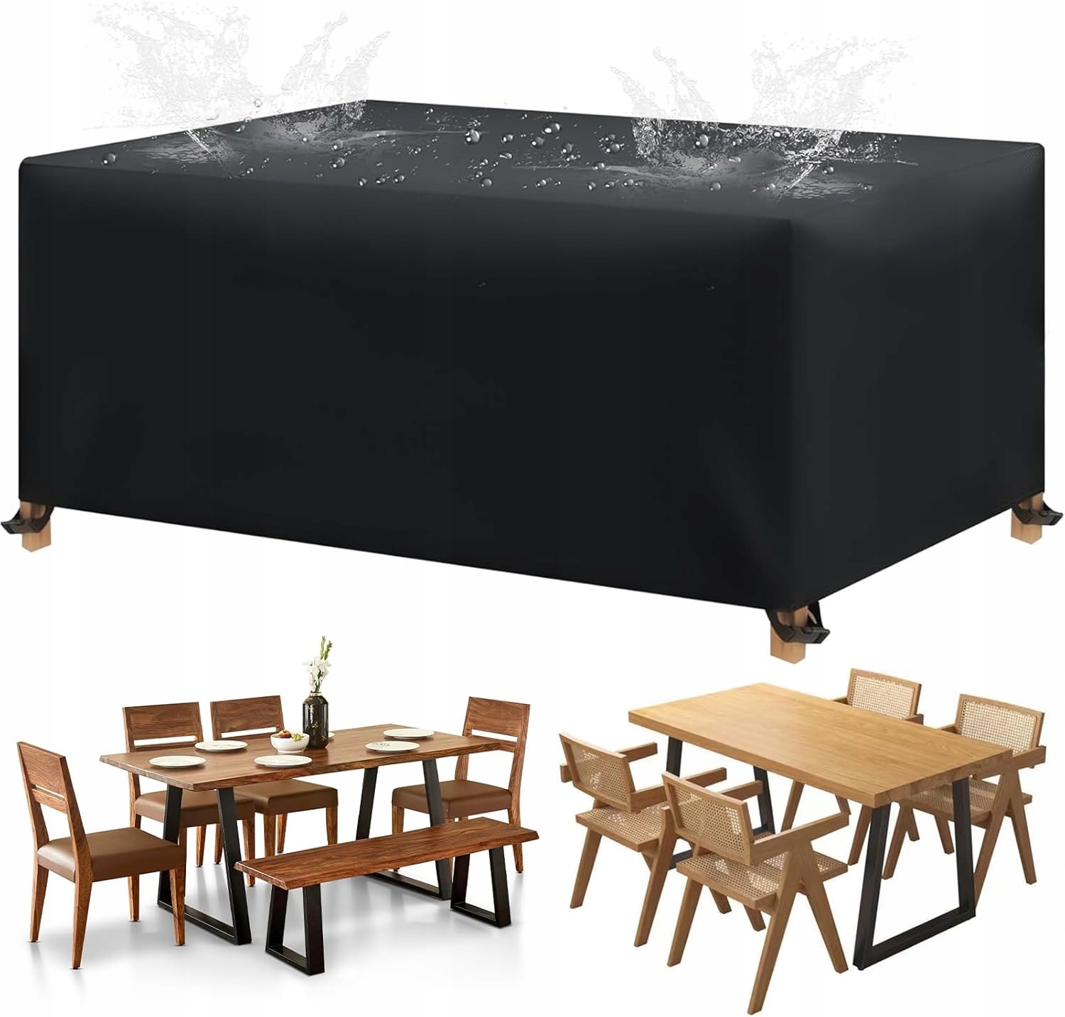 Obal na zahradní nábytek pro židle a stůl, voděodolná plachta 230×165 cm