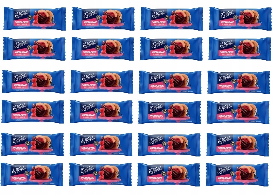 24x 147g Wedel Wedlove Biszkopty w czekoladzie z maliną Karton