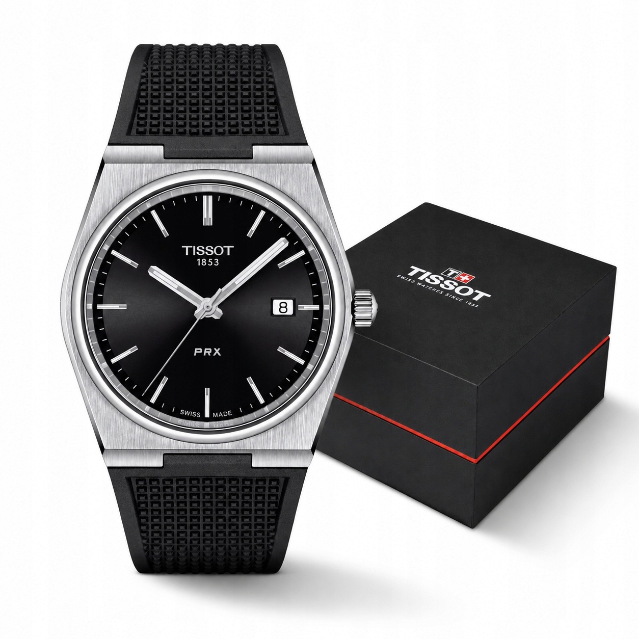Zegarek Męski Tissot Prx T137.410.17.051.00 Kwarcowy Czarny Pasek Gumowy