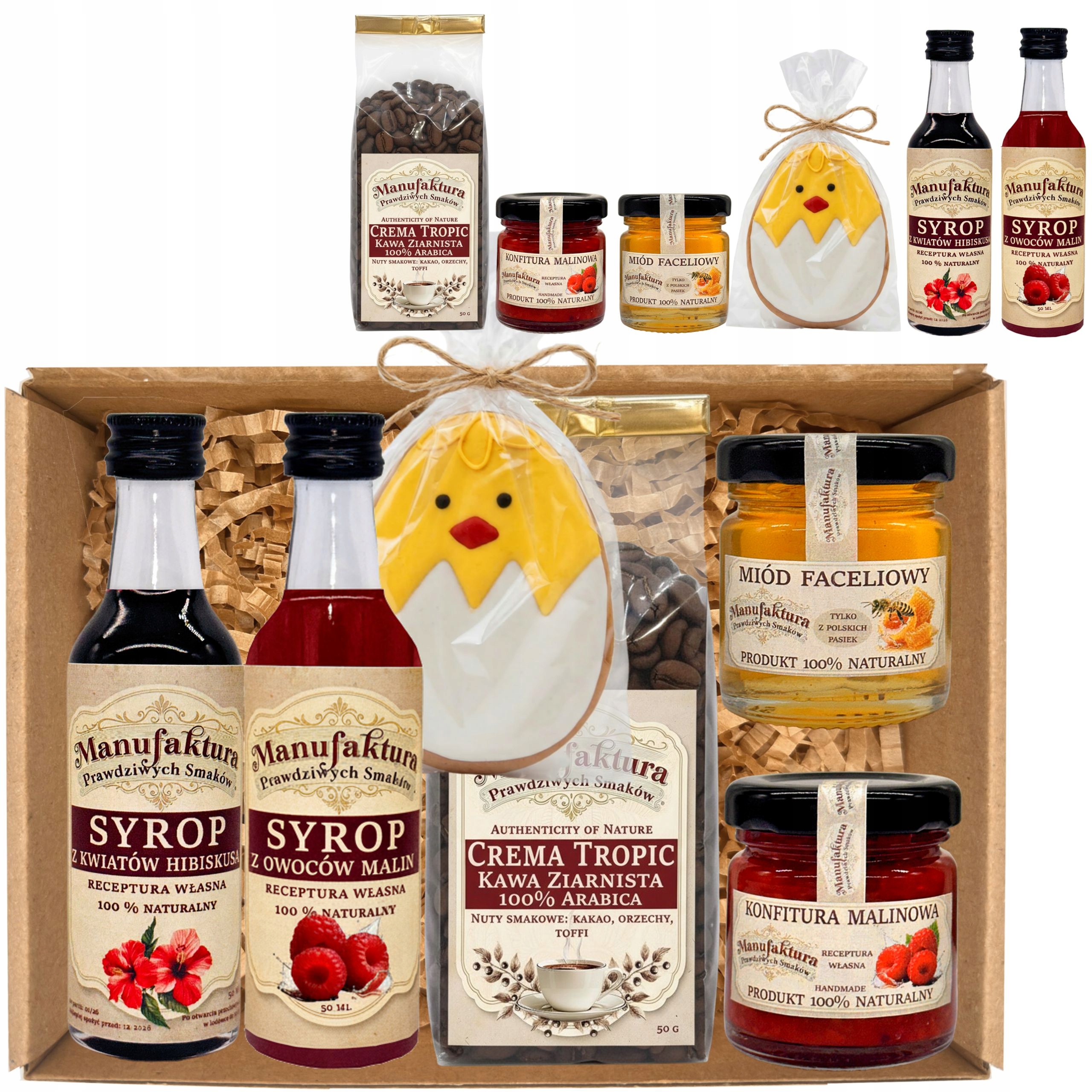 KRAFT BOX ZESTAW PREZENTOWY WIELKANOC HANDMADE 100% NATURALNE PRODUKTY