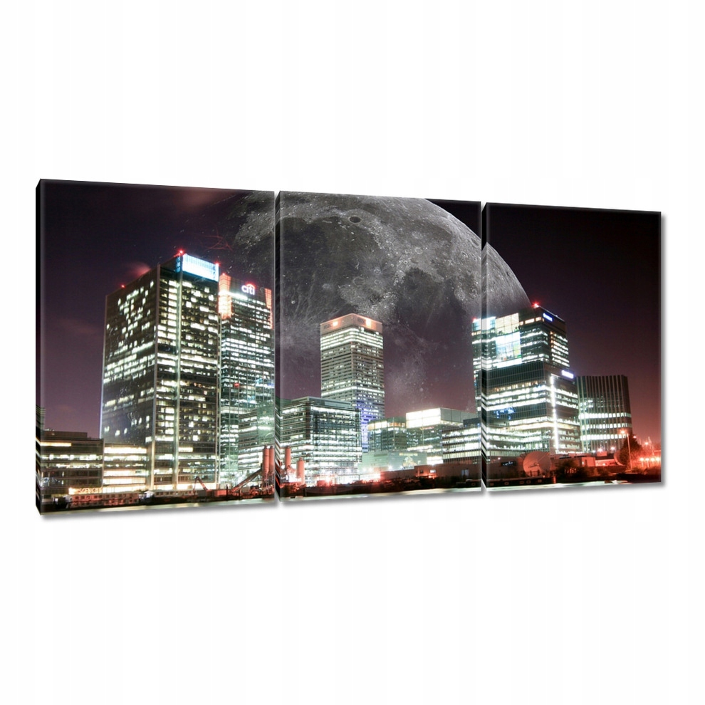 

Obrazy 120x60 Miasto nocą Księżyc